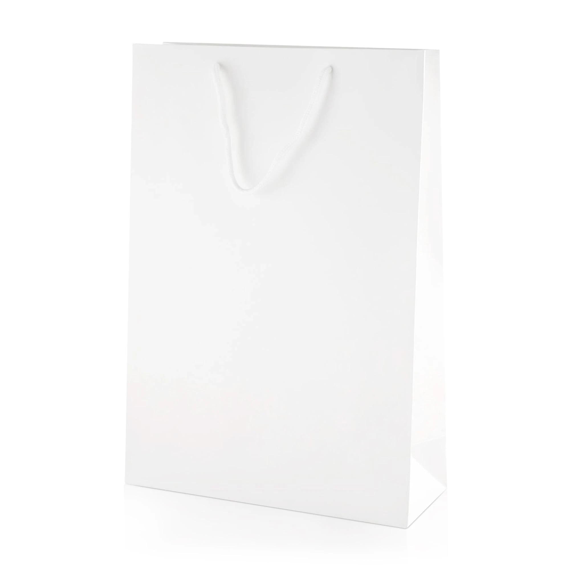 Thepaperbagstore 5× White Medium Tall Matt Laminated Gift Bags 25×36×10cm – 250 gsm Boutique Paper Bags with Rope Handles & Reinforced Base – Ideal for Gifts, Weddings, Retail & Corporate Use