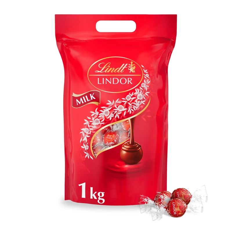 Lindt Lindor Milk Chocolate Truffles – 1kg Bag (Approx. 80 Balls) – Smooth Filling – Valentines Day, Mothers Day, Easter, Gift, Birthday, Congratulations, Sharing Treat