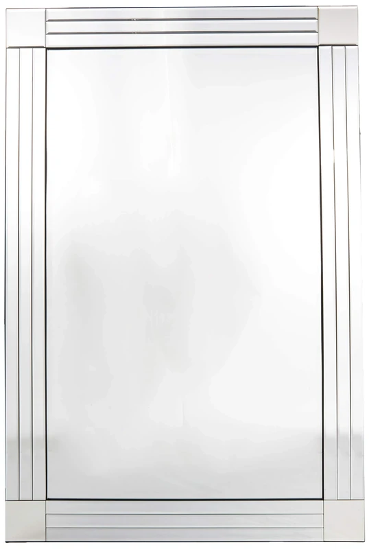 MirrorOutlet Modern Triple Edge Modern Venetian Mirror, Silver, 120 x 80 cm, YC020
