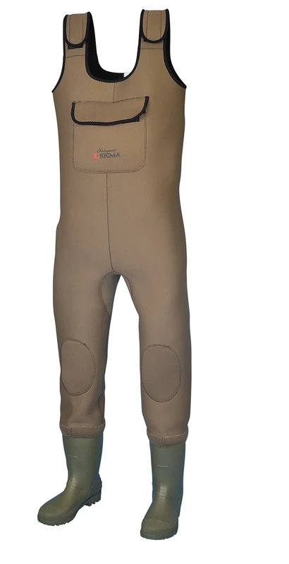 Shakespeare Sigma Neoprene Chest Waders, Overalls, Waders, For Wading , Fly Fishing , Hunting , Muck Work, Unisex, Grey/Green, EU 42 | UK 8 |US 9