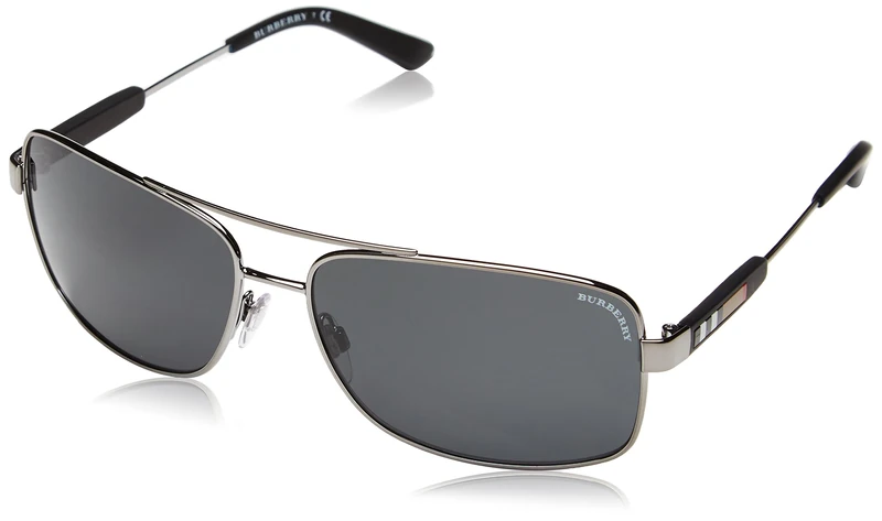 Burberry Men's 0BE3074 100387 63 Sunglasses, Gunmetal/Gray