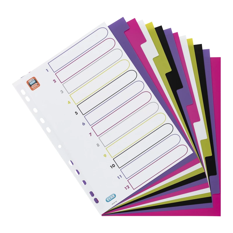 Elba Plastic tab dividers 20 Register Multi-Coloured - Image 1