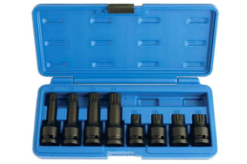 Laser 5273 Impact Tamperproof Spline Socket Bit Set 1/2"D 8pc