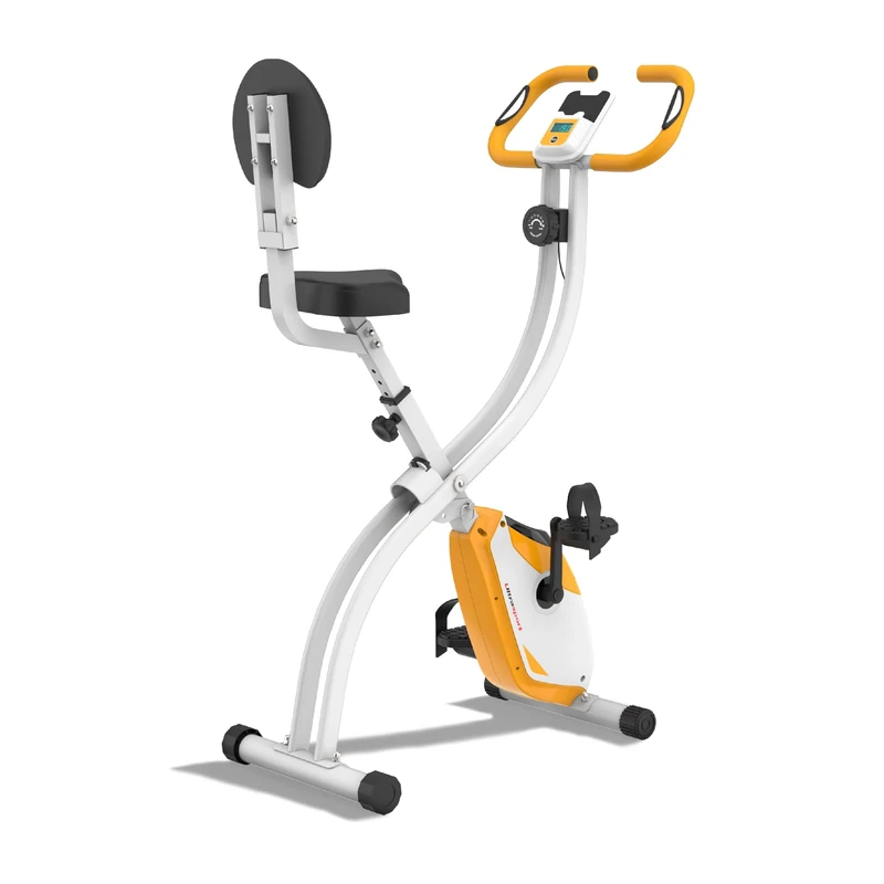 Ultrasport F-Bike Folding Exercise Bike 286 lbs Capacity, Extra Silent with Relax Foam Seat I Exercise Bikes for Home Use, Exercise Bike Foldable, Indoor Bike (Orange-White)