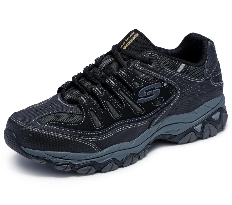 Skechers Mens After┬áburn┬ám.fit Fashion-Sneakers, Black, 12/12.5 UK