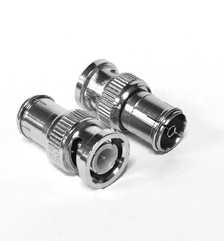 electrosmart Pair of BNC Male Plug to TV Aerial Female Coax/Coaxial Socket Adaptor/Convertor