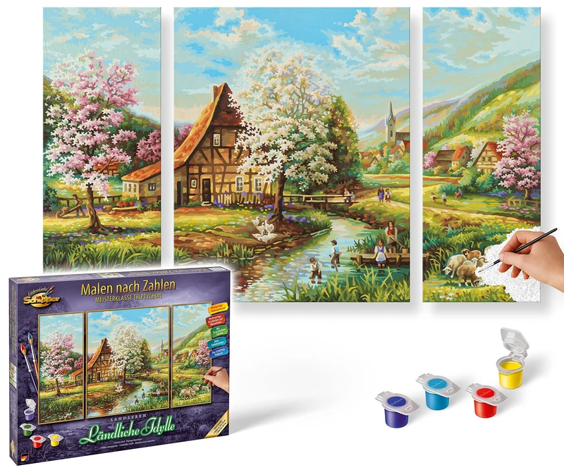 Schipper 609260664 "Country Idyll Triptychon Paint By Numbers Board - Image 1