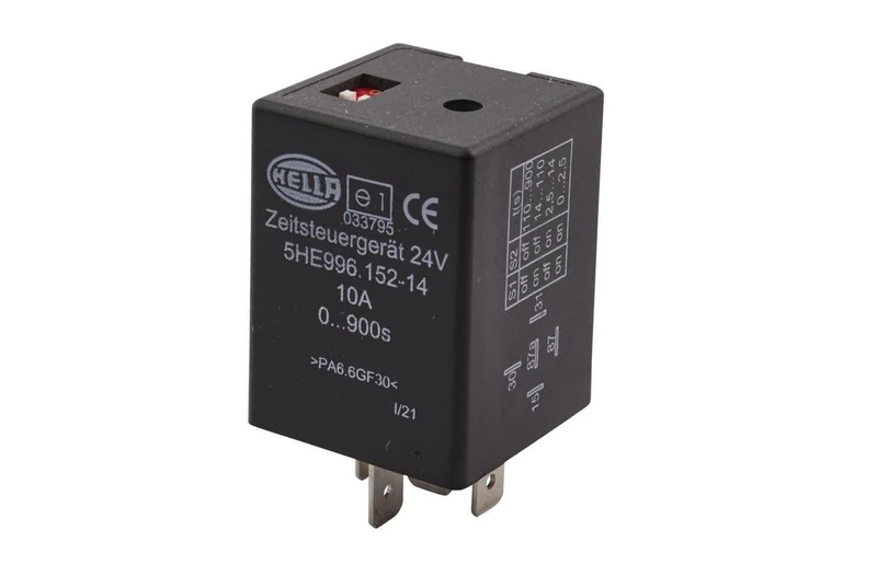 HELLA 5HE 996 152-141 Time Relay - 24V - Number of connectors: 5 - Changeover Contact
