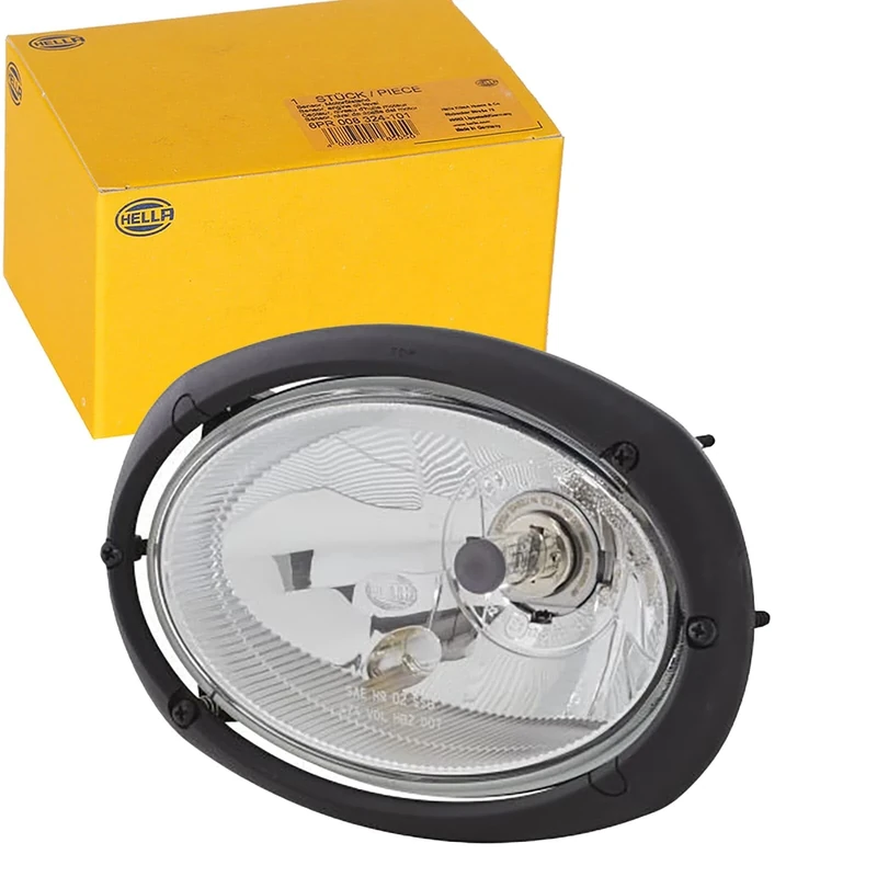 HELLA 1AB 996 157-081 Halogen-Headlight - Oval 120 - 12V - oval - Reference number: 12.5 - Fitting - Clear diffusing lens - Plug: Male - Right Front/Left Front