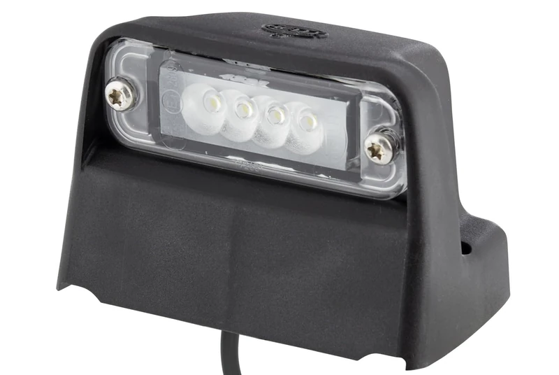 HELLA 2KA 010 278-051 Licence Plate Light - LED - 24V - Bolted/mounting - Lens Colour: Crystal clear - Cable: 500mm - Plug: EASYCONN - Lateral Mounting/Outer - Quantity: 1