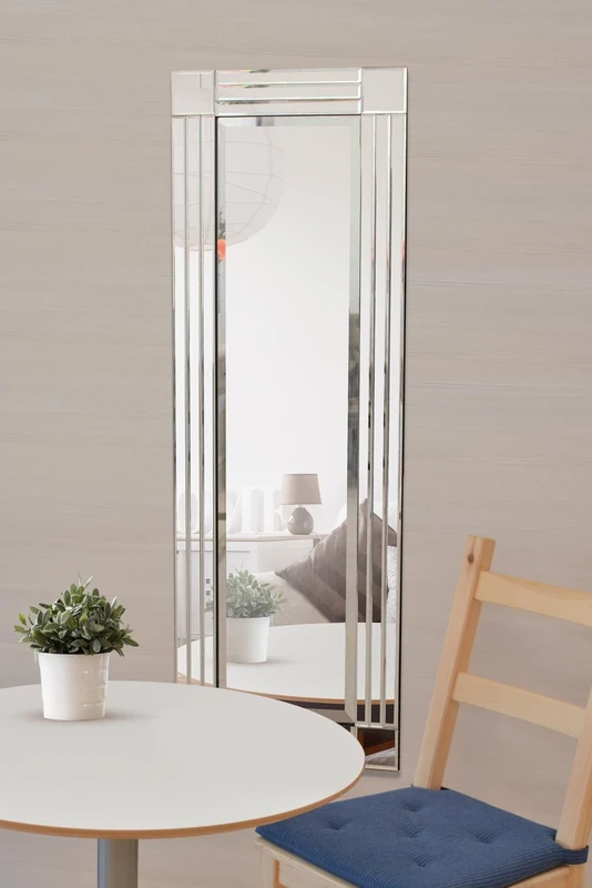 Modern Silver Bevelled Triple Edge Modern Venetian Mirror 3FT11 X 1FT4 (120CM X 40CM)