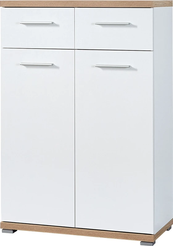 Germania Shoe Cabinet, 74 x 110 x 37 cm, White/Sonoma Oak