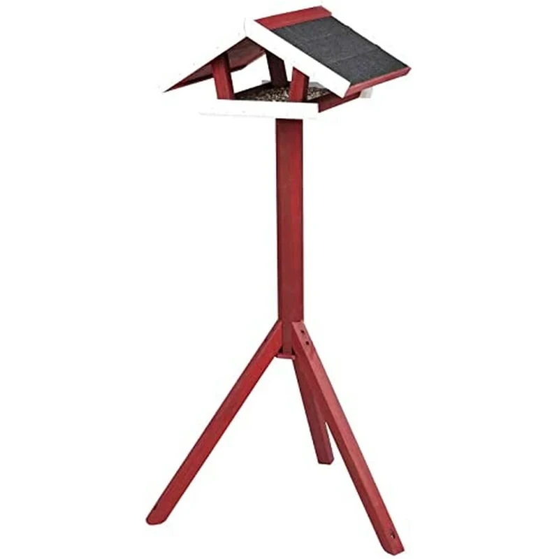 Trixie Natura Bird Feeder with Stand, 46 x 22 x 44 cm, Red/White