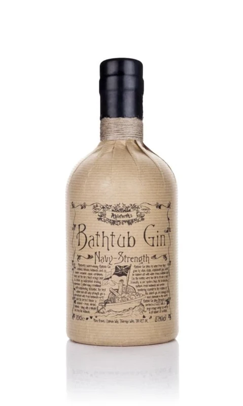 Bathtub Gin Navy-Strength, 70cl - Double-Infused 57% ABV Craft Gin with Orange Blossom, Cardamom and Cinnamon Notes - Hand-Crafted British Gin