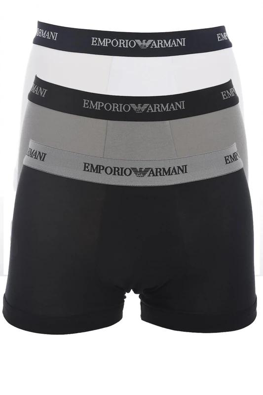 Emporio Armani Men's Cc717-111357 Trunk Pack of 3 , Multicolor (White/Black/Grey 02910), XL UK