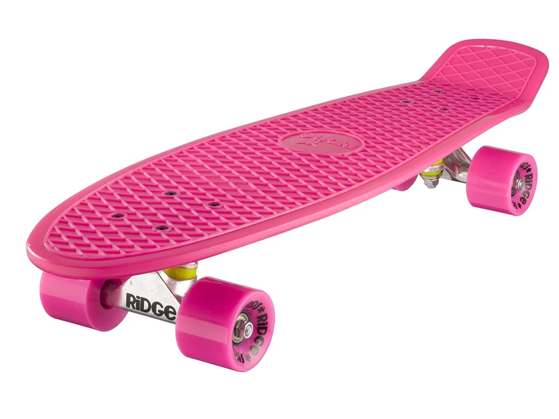 Ridge Skateboards Children Kids Big Brother Large Retro Cruiser Pink Wheels, 27 Inch