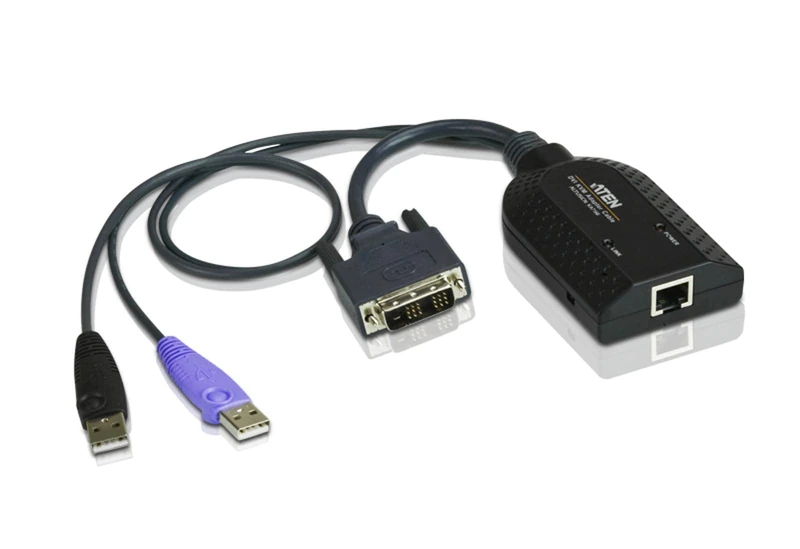 Aten KA7166 DVI USB Virtual Media KVM Adapter Cable with Smart Card Reader