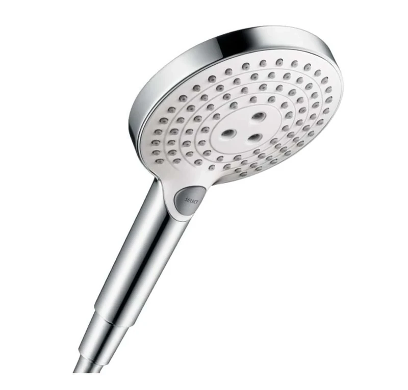 hansgrohe Raindance Select S 125 hand shower, 3 spray modes, white/chrome