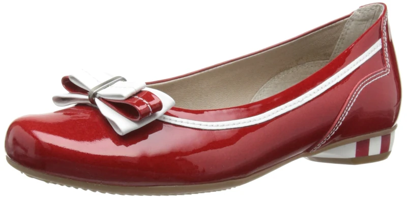 Softwaves Womens Beauty Sripe Ballet Flats 6.08.10 Verniz/Ferrari/White 6 UK, 39 EU