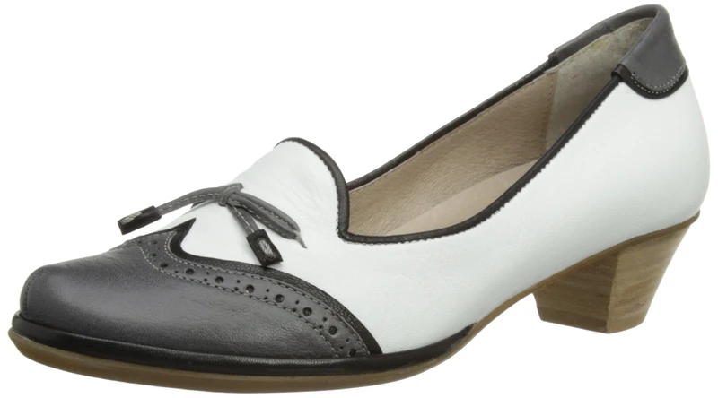 Softwaves Womens Dali Bow Court Shoes 6.20.07 White/Grey/Black 9 UK, 42 EU - Image 1