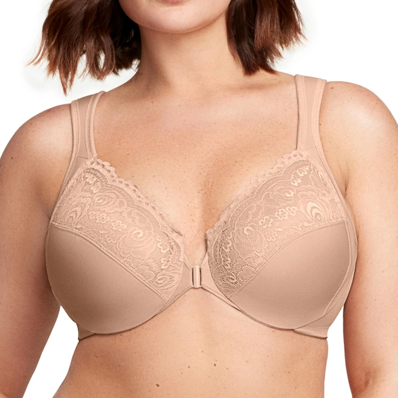 Glamorise Wonderwire Front-Closure Underwire Bra 1245 (Women's & Women's Plus)