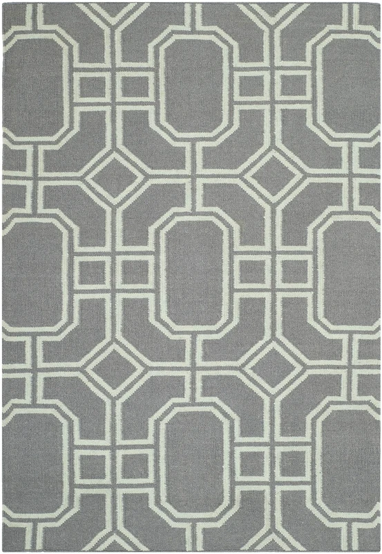 Safavieh Contemporary Indoor Flatweave Rectangle Area Rug, Dhurrie Collection, DHU860, in Grey / Light Blue, 91 X 152 cm for Living Room, Bedroom or Any Indoor Space