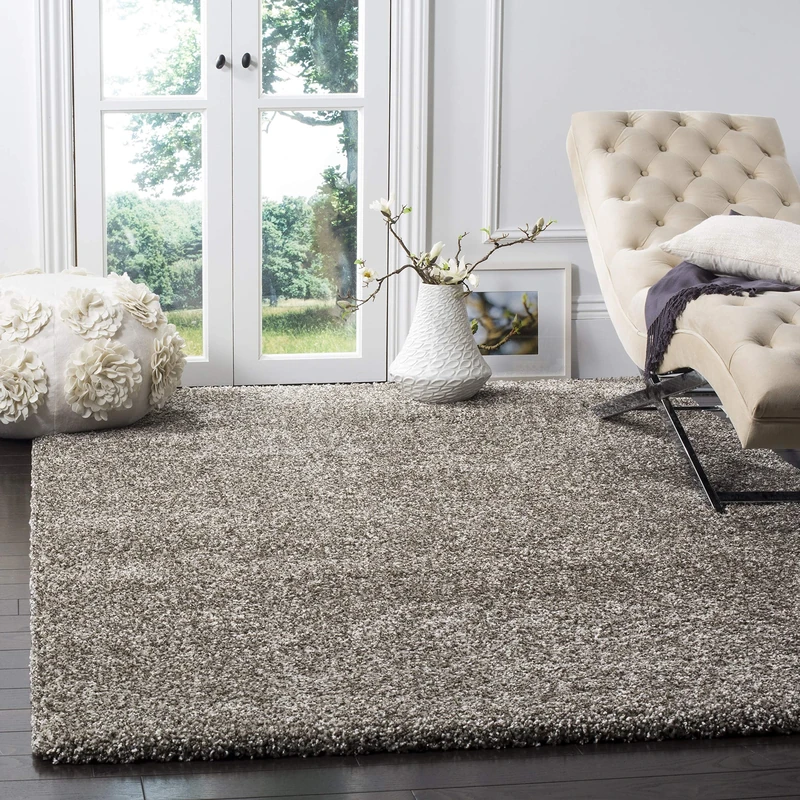 SAFAVIEH Milan Shag Collection Area Rug - 8' x 10', Grey, Solid Design, Non-Shedding & Easy Care, 2-inch Thick Ideal for High Traffic Areas in Living Room, Bedroom (SG180-8080) - Image 1