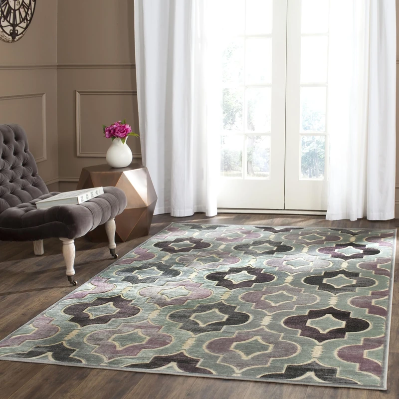 Safavieh Transitional Indoor Woven Rectangle Area Rug, Paradise Collection, PAR165, in Grey / Multi, 122 X 170 cm for Living Room, Bedroom or Any Indoor Space