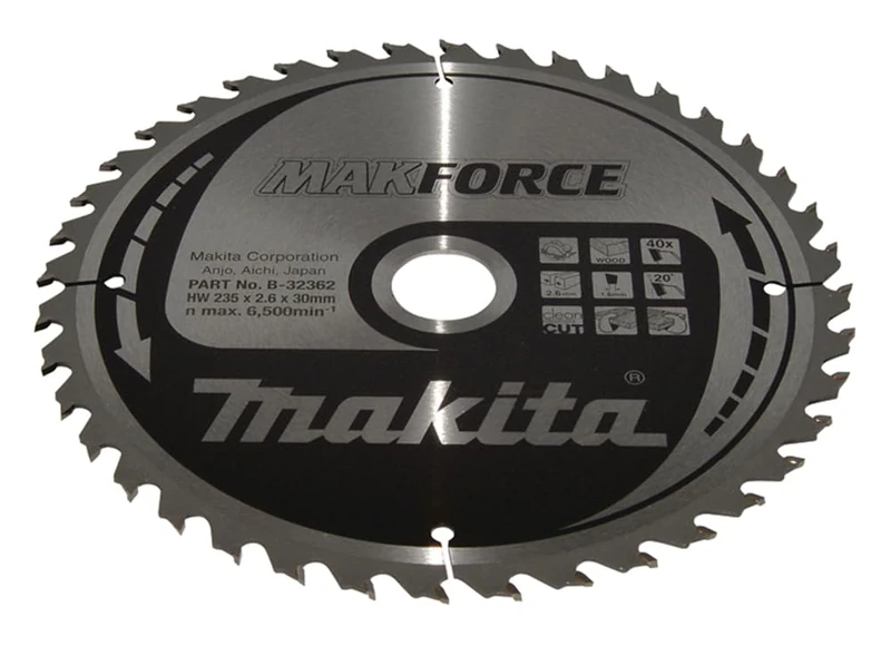 Makita B-32362 MAKFORCE TCT Saw Blade 235x30x40T