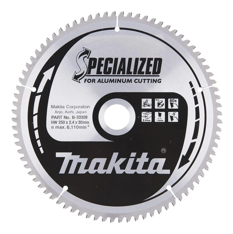 Makita B-33308 Specialized Aluminium Cutting Saw Blade 250x30x80T
