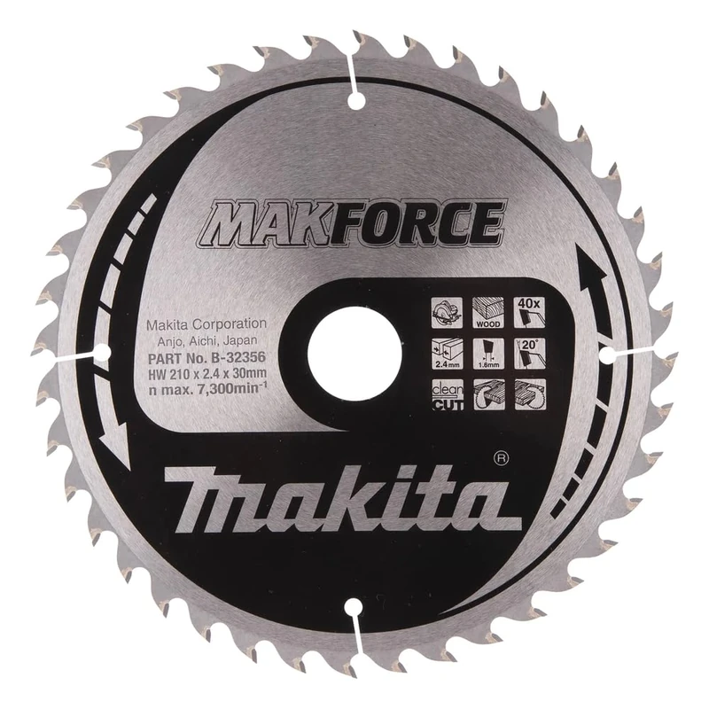 Makita B-32356 MAKFORCE TCT Saw Blade 210x30x40T