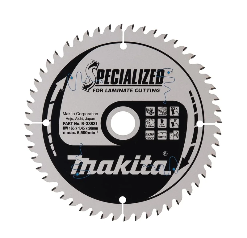 Makita B-33831 Specialized Blade for Laminate and Wood Cutting 165x20x52T