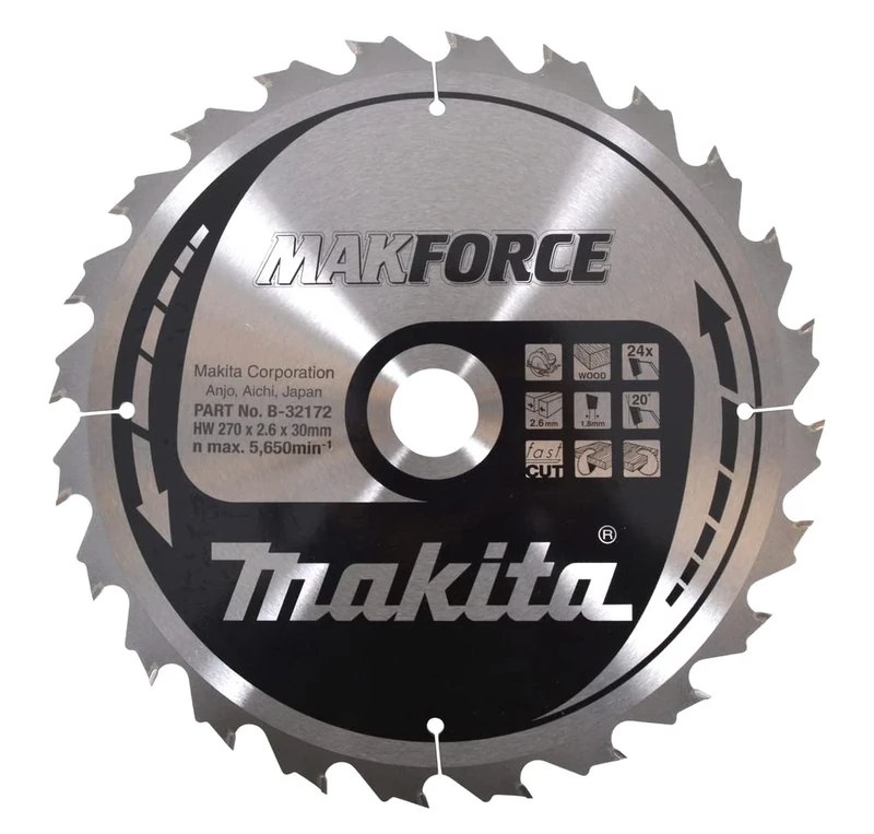 Makita B-32172 MAKFORCE TCT Saw Blade 270x30x24T