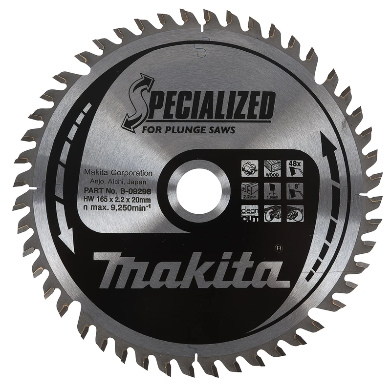 Makita B-33015 Specialized Saw Blade 165x20x48T for Plunge Saws