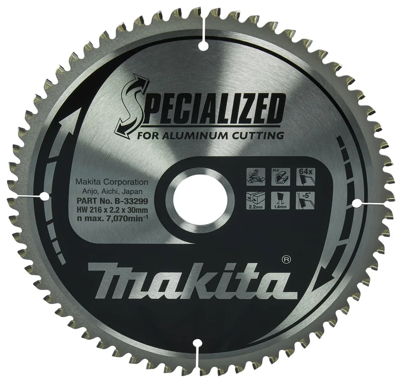 Makita B-33299 Specialized Aluminium Cutting Saw Blade 216x30x64T