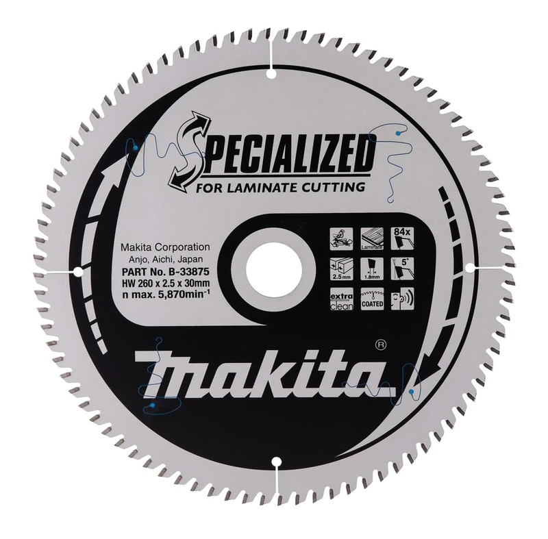 Makita B-33875 Specialized Blade for Laminate and Wood Cutting 260x30x84T