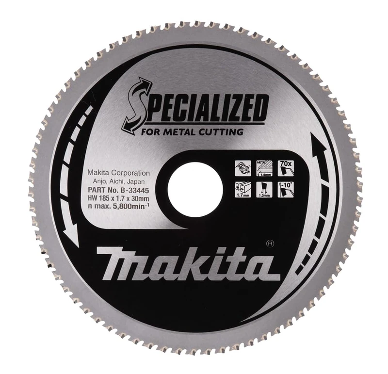Makita B-33445 Specialized Metal Cutting Saw Blade 185x30x70T