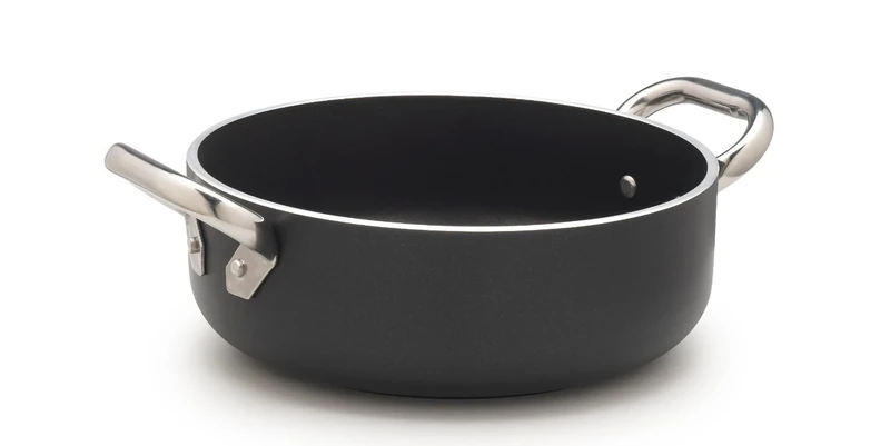 Pentole Agnelli Aluminium Fondo Induction Casserole Pot With 2 Handles, Diameter 24 Cm.