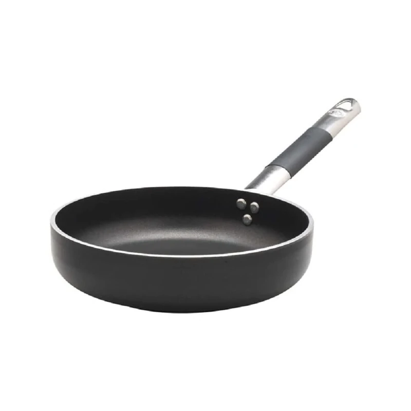 Pentole Agnelli ALSC2111SSPIC20 Alblack Pan Aluminum Pan, 5 mm Thickness, 10 mm Induction Bottom, with Stainless Steel Tubular Handle "Cool", 20 cm, Black