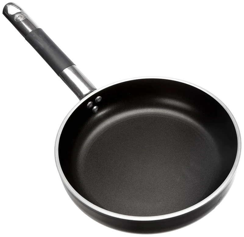 Pentole Agnelli ALSC2111SSPIC24 Alblack Pan Aluminum Pan, 5 mm Thickness, 10 mm Induction Bottom, with "Cool" Stainless Steel Tubular Handle, 24 cm, Black