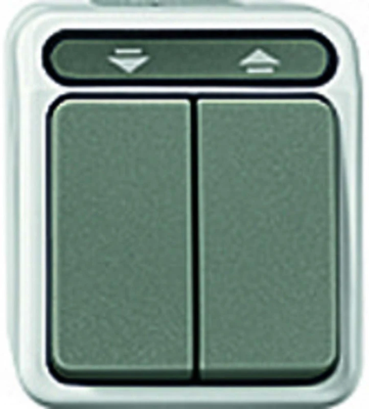 Merten Aquastar MEG3715-8029 Roller Blind Switch, 1-Pin, Light Grey