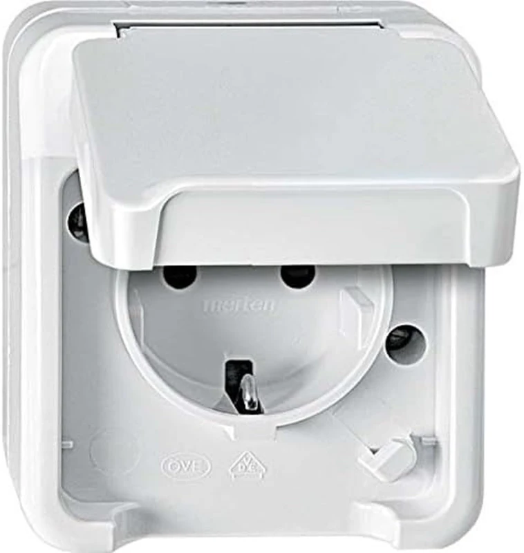 Merten Aquastar SCHUKO socket outlet with Child Protection, Polar White, MEG2400 8019