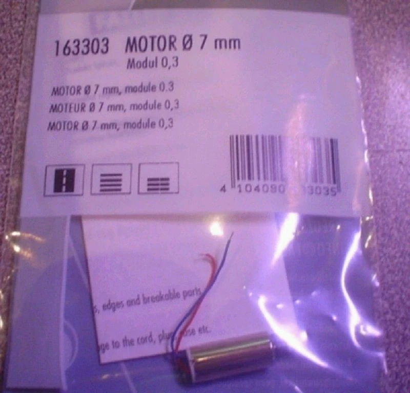 Faller 163303 Motor, Diameter 7 mm, Module 0.3 Model Kit, Various