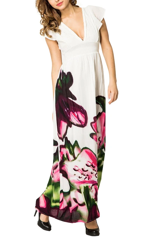 Desigual Women's VEST_BERNA_40V2890 Dress White - Weiß (Blanco) 10 (Brand size: 36)