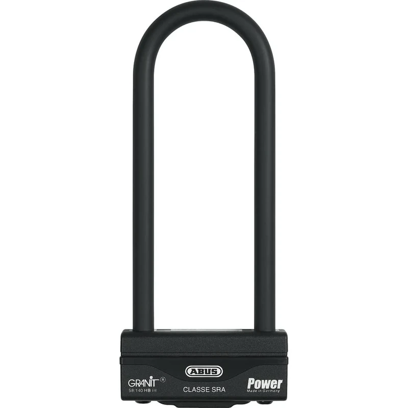 ABUS U-lock Granit Power 58/140HBIII - strong motorbike lock with double locking - security level 18 - 100 mm shackle height