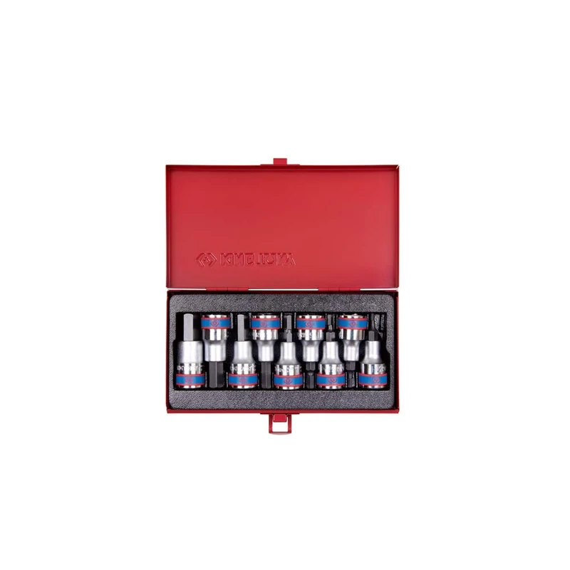 KING TONY 4110PR Hexagon Head Bit Socket, 1/2-inch, Set of 9