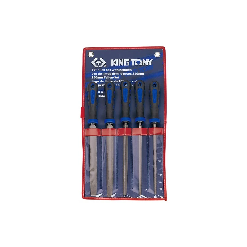 KING TONY 1015Gq Second Cut File Set, 5 Pieces, 10 Inch Length