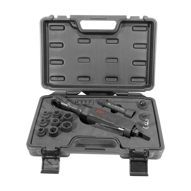 MIGHTY SEVEN NE0413 Pneumatic Accessories with Ratchet Set, Set of 13, 1/2 "