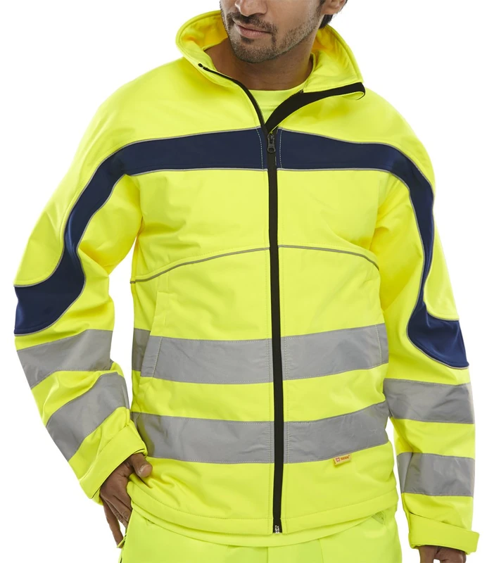 ETON HI-VIZ SOFT SHELL JACKET SATURN YELLOW / NAVY M - Image 1