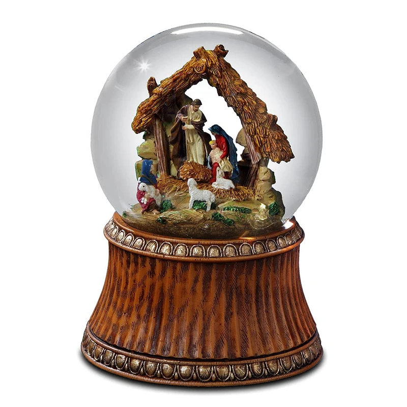 City-Souvenirs Nativity with Stable Water Globe